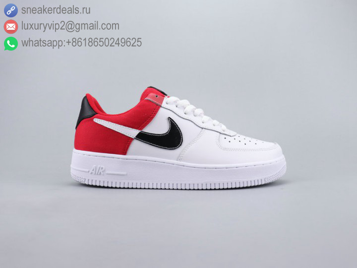 NIKE AIR FORCE 1 '07 LV8 1 HO 19 LOW CHICAGO WHITE RED UNISEX LEATHER SKATE SHOES
